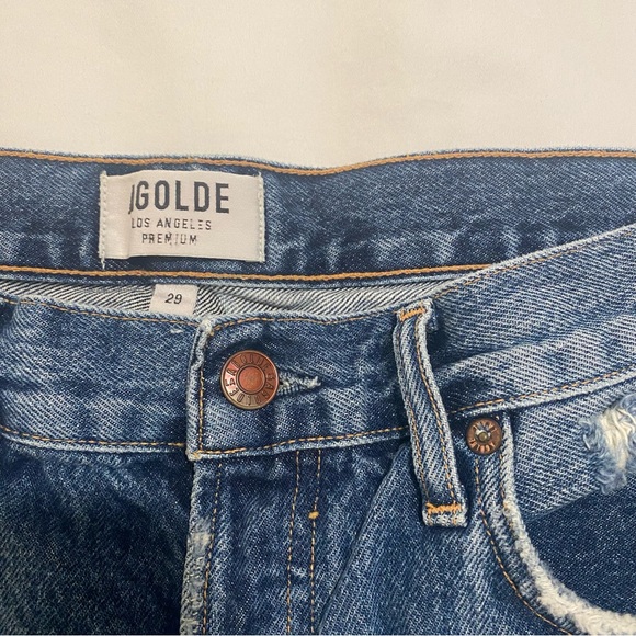 Agolde Distressed Denim Mini Skirt - Picture 2 of 3